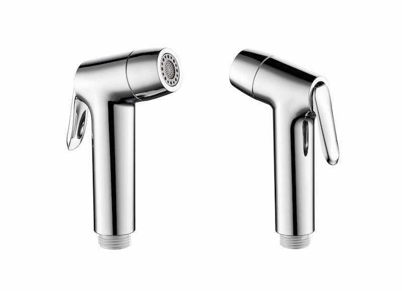 High pressure hand sprayer polished chrome kitchen faucet with two functions side sprayer