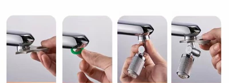 Installation of the dual mode tap aerator